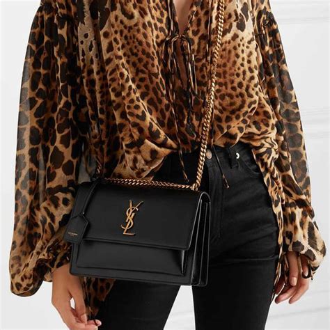 ysl sunset bag black and gold|ysl sunset bag review.